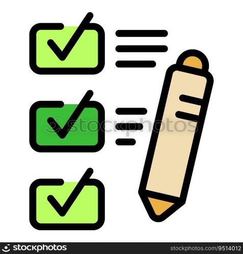 Make to do list icon outline vector. Social review. Emotional help color flat. Make to do list icon vector flat