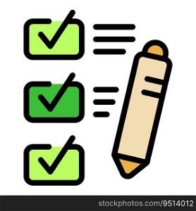 Make to do list icon outline vector. Social review. Emotional help color flat. Make to do list icon vector flat