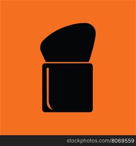 Make Up brush icon. Orange background with black. Vector illustration.