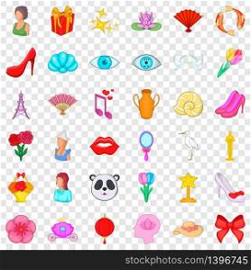 Make up icons set. Cartoon style of 36 make up vector icons for web for any design. Make up icons set, cartoon style