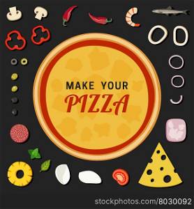 Make your pizza. Set of pizzas ingredients.