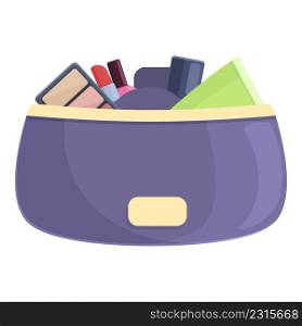 Makeup bag icon cartoon vector. Beauty case. Clear purse. Makeup bag icon cartoon vector. Beauty case