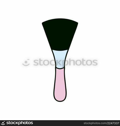 Makeup brush. Vector illustration on the theme of beauty and fashion.