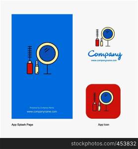 Makeup Company Logo App Icon and Splash Page Design. Creative Business App Design Elements