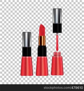 Makeup for lips mockup. Realistic illustration of makeup for lips vector mockup for web. Makeup for lips mockup, realistic style