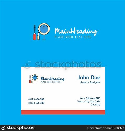 Makeup logo Design with business card template. Elegant corporate identity. - Vector