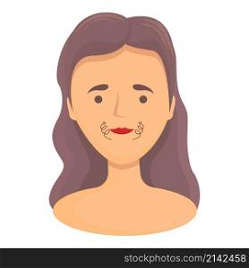 Makeup massage icon cartoon vector. Skin face. Oil care. Makeup massage icon cartoon vector. Skin face