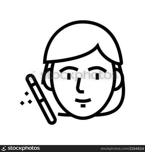 makeup procedure line icon vector. makeup procedure sign. isolated contour symbol black illustration. makeup procedure line icon vector illustration