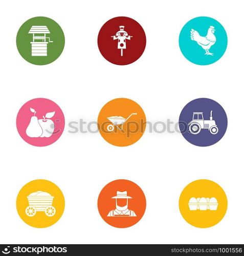 Making a landing icons set. Flat set of 9 making a landing vector icons for web isolated on white background. Making a landing icons set, flat style