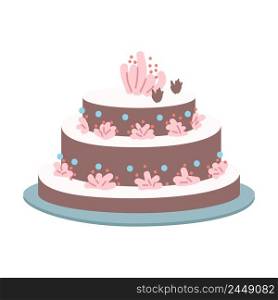 Making delicious cake semi flat color vector object. Culinary school. Full sized item on white. Cake decorating. Simple cartoon style illustration for web graphic design and animation. Making delicious cake semi flat color vector object