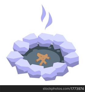 Making fire icon. Isometric of Making fire vector icon for web design isolated on white background. Making fire icon, isometric style