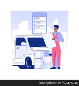Making inventory isolated concept vector illustration. Full service movers making inventory, real estate business, couriers delivery services, packages transportation management vector concept.. Making inventory isolated concept vector illustration.