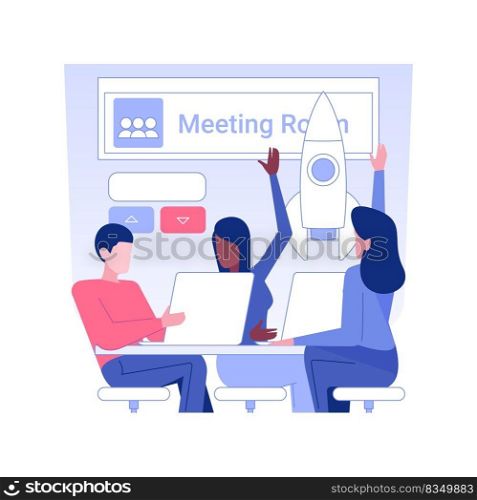 Making investment decision isolated concept vector illustration. Group of investors voting in office, business strategy, startup funding, financial support, raising money vector concept.. Making investment decision isolated concept vector illustration.