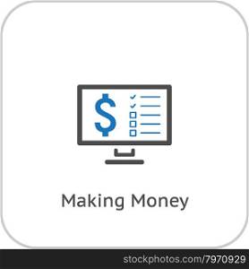 Making Money Icon. Business Concept. Flat Design.