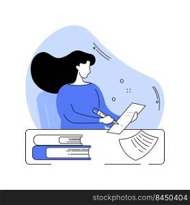 Making notes isolated cartoon vector illustrations. Young girl studying and writing notes in a classroom, college educational process, university classes, student lifestyle vector cartoon.. Making notes isolated cartoon vector illustrations.