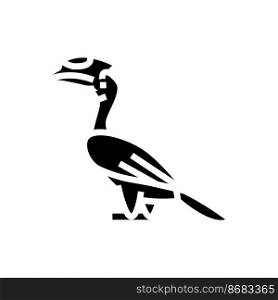 malabar pied hornbill bird exotic glyph icon vector. malabar pied hornbill bird exotic sign. isolated symbol illustration. malabar pied hornbill bird exotic glyph icon vector illustration