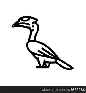 malabar pied hornbill bird exotic line icon vector. malabar pied hornbill bird exotic sign. isolated contour symbol black illustration. malabar pied hornbill bird exotic line icon vector illustration