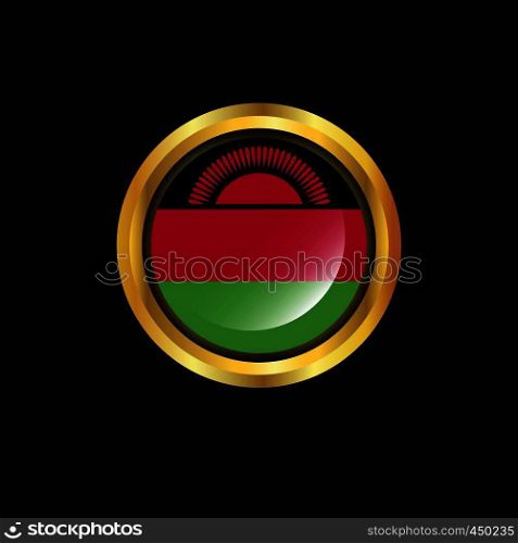 Malawi flag Golden button