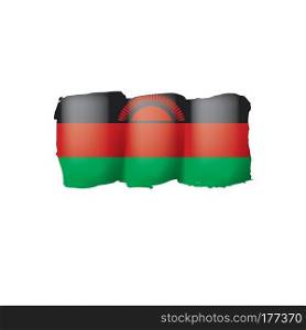 Malawi flag, vector illustration on a white background. Malawi flag, vector illustration on a white background.