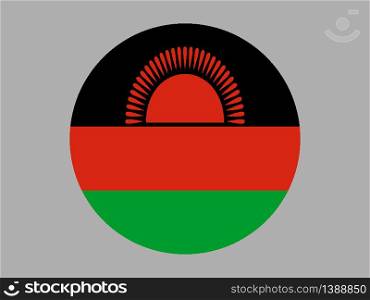 Malawi National flag. original color and proportion. Simply vector illustration background, from all world countries flag set for design, education, icon, icon, isolated object and symbol for data visualisation