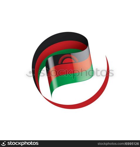 Malawi national flag, vector illustration on a white background. Malawi flag, vector illustration on a white background