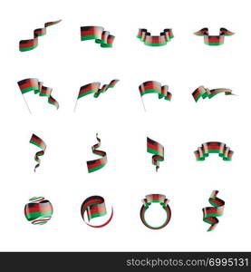 Malawi national flag, vector illustration on a white background. Malawi flag, vector illustration on a white background