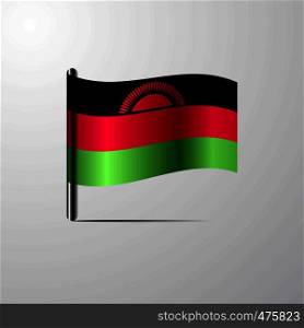 Malawi waving Shiny Flag design vector