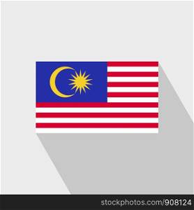 Malaysia flag Long Shadow design vector