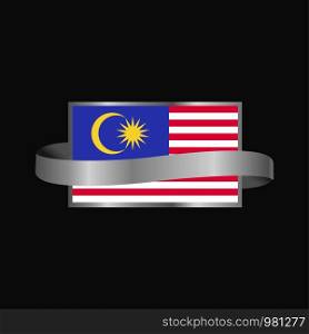 Malaysia flag Ribbon banner design