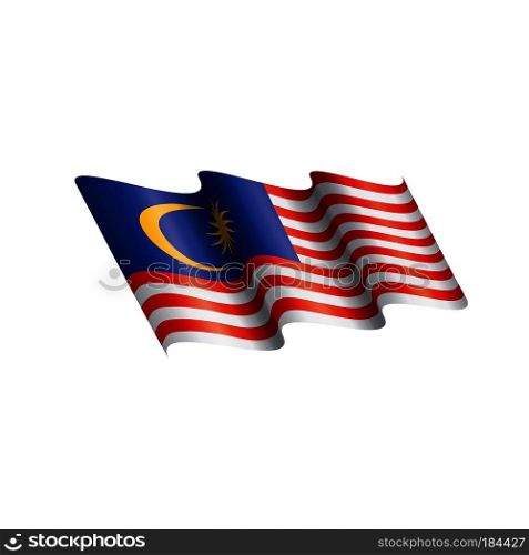Malaysia flag, vector illustration on a white background. Malaysia flag, vector illustration
