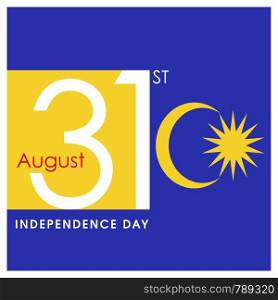 Malaysia Independence day card design vector