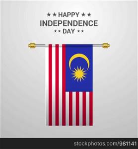 Malaysia Independence day hanging flag background