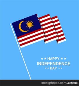 Malaysia Independence day typographic design with flag vector