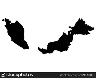 Malaysia Map Silhouette Vector illustration Eps 10.. Malaysia Map Silhouette Vector illustration Eps 10
