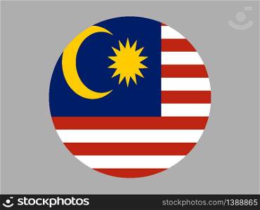 Malaysia National flag. original color and proportion. Simply vector illustration background, from all world countries flag set for design, education, icon, icon, isolated object and symbol for data visualisation