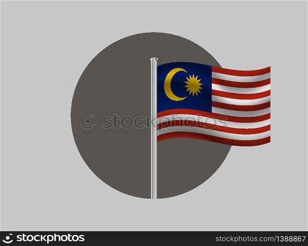Malaysia National flag. original color and proportion. Simply vector illustration background, from all world countries flag set for design, education, icon, icon, isolated object and symbol for data visualisation