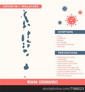 Maldives - Asia Country Map. Covid-29, Corona Virus Map Infographic Vector Template EPS 10.