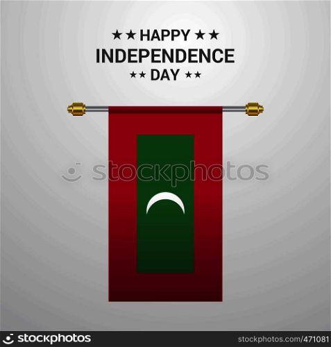 Maldives Independence day hanging flag background