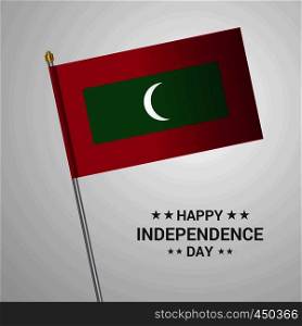 Maldives Independence day typographic design with flag vector