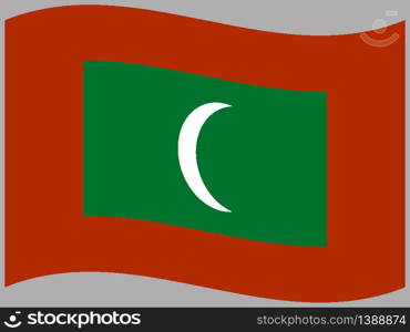 Maldives National flag. original color and proportion. Simply vector illustration background, from all world countries flag set for design, education, icon, icon, isolated object and symbol for data visualisation