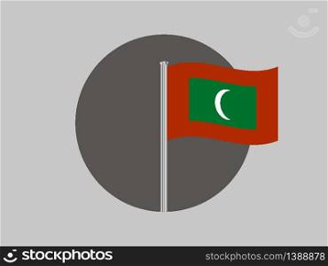 Maldives National flag. original color and proportion. Simply vector illustration background, from all world countries flag set for design, education, icon, icon, isolated object and symbol for data visualisation