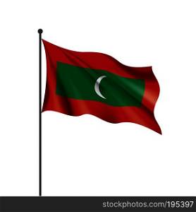 Maldives national flag, vector illustration on a white background. Maldives flag, vector illustration on a white background
