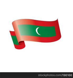 Maldives national flag, vector illustration on a white background. Maldives flag, vector illustration on a white background