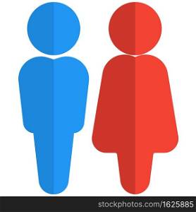 Male and female bathroom stickman signal logotype