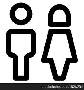 Male and female bathroom stickman signal logotype