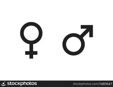 Male and female gender icon isolated flat. Logo vector element illustration.