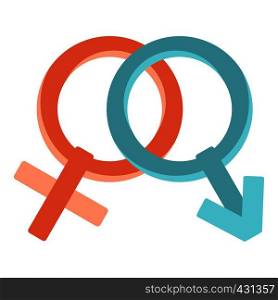Male and female gender signs icon flat isolated on white background vector illustration. Male and female gender signs icon isolated