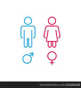 Male and female logo icon. Man and woman user avatar vector desing.