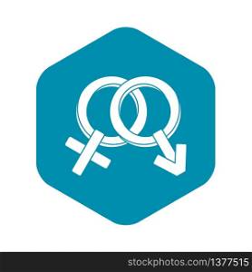 Male and female signs icon. Simple illustration of male and female signs vector icon for web. Male and female signs icon, simple style