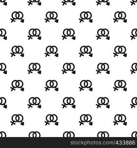 Male and female signs pattern seamless in simple style vector illustration. Male and female signs pattern vector